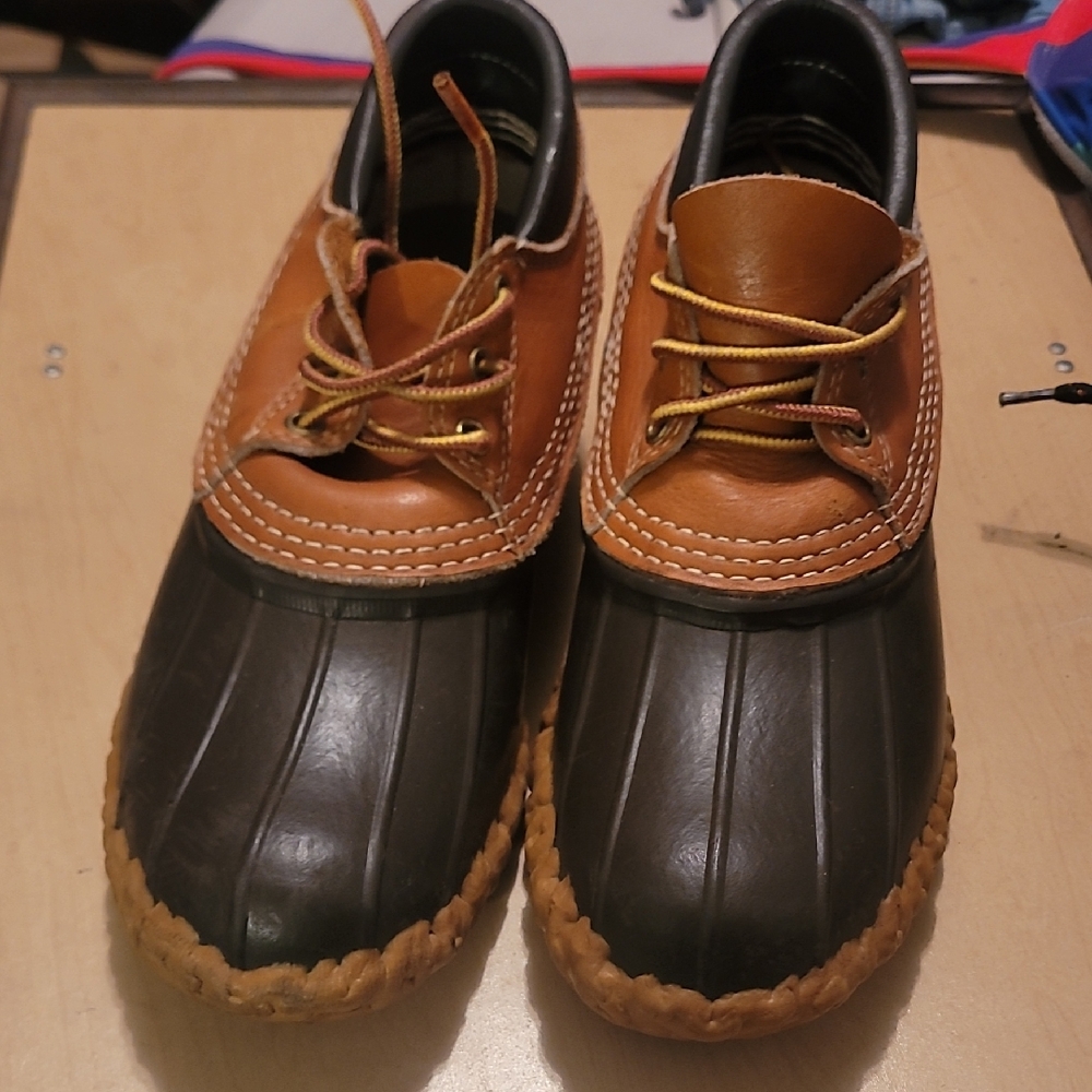 Brown and Black Duck Boots